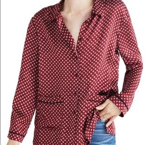 Madewell oversize silk pajama top - size xs